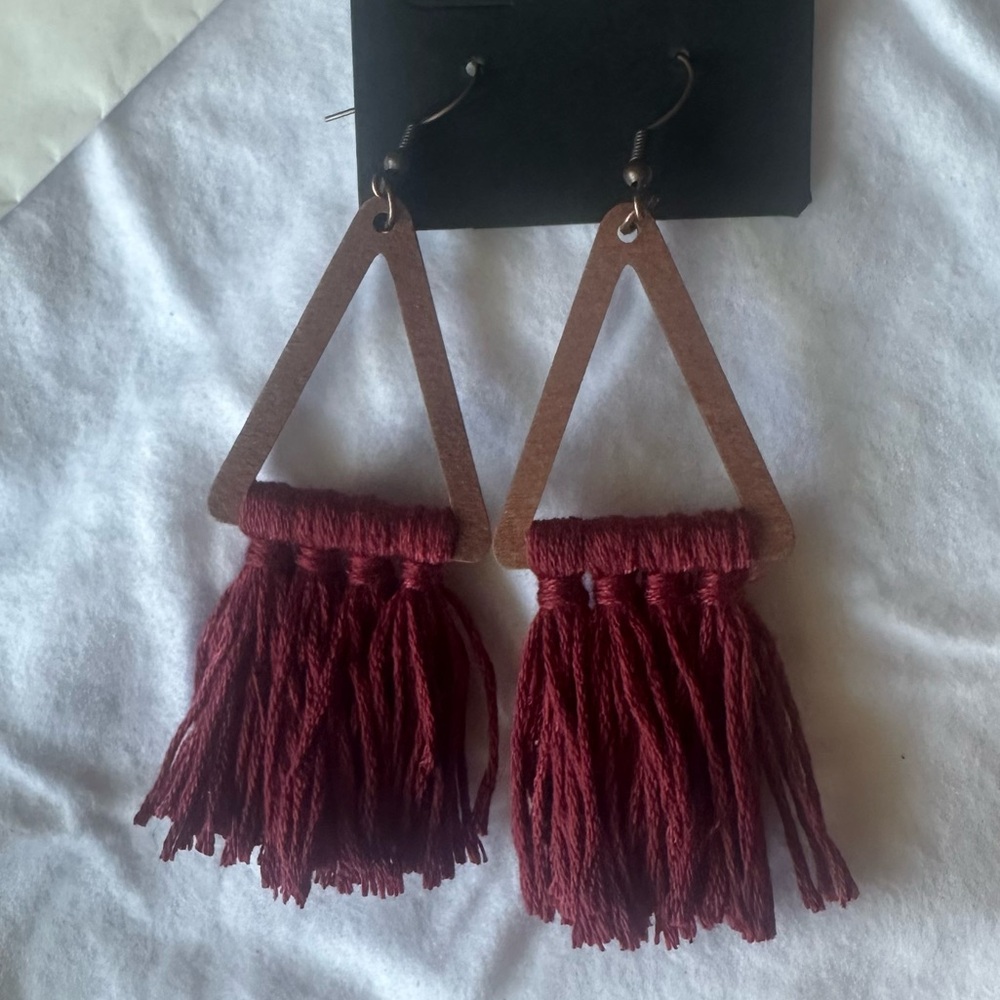 Red Tassel Earrings